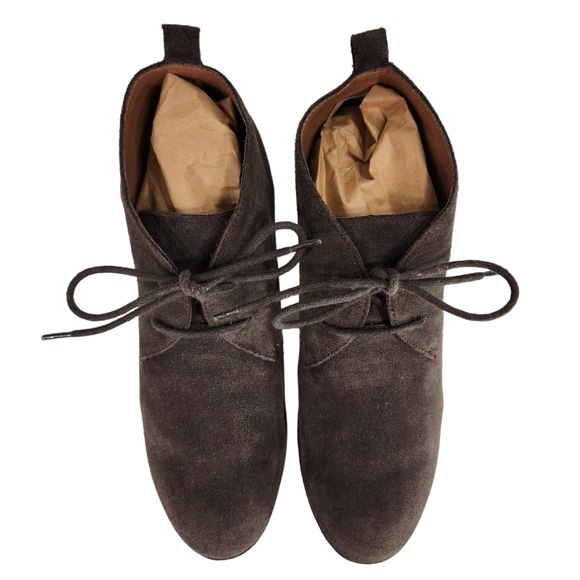 Donald J Pliner Suede Wedge Ankle Boot Booties sz 9 Women Makko Brown Leather - Picture 9 of 14